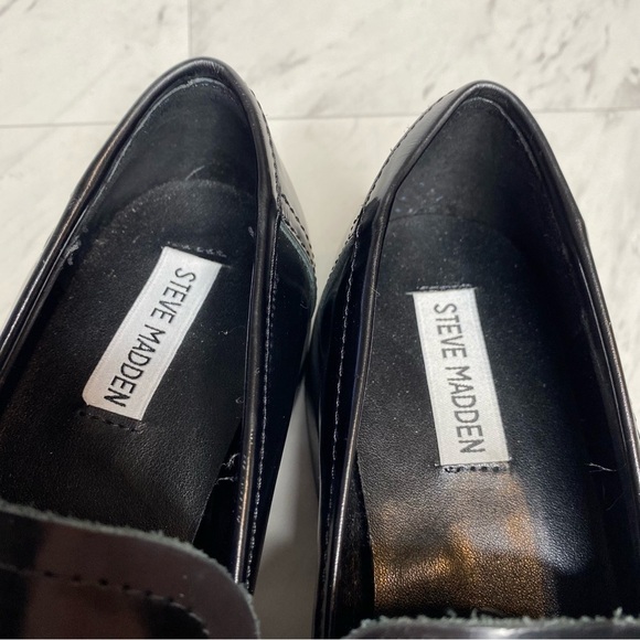 Steve Madden Larusso Black Leather Loafer 8M - Picture 12 of 14